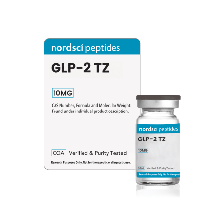 Nordsci peptides vial in packaging on a white background