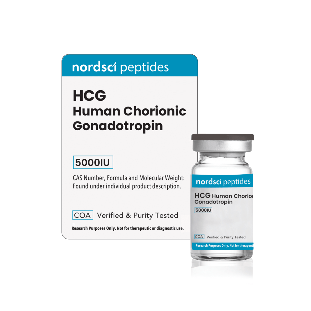 Nordsci peptides vial in packaging on a white background